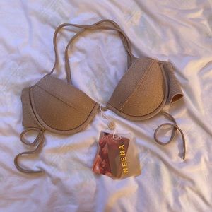 Gold padded Bikini Top | NWT | XS